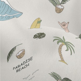 Surf With Palm Trees And Cocon Lightweight Performance Linen