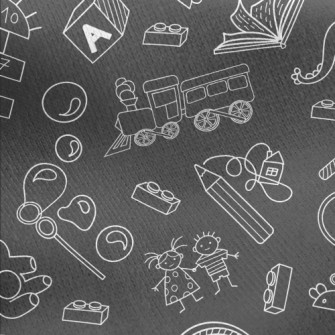 Hand Drawn Children&#39;s Toys Jersey Backed Fleece