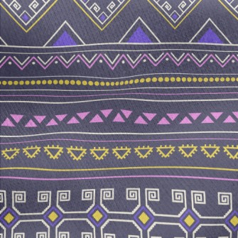 Tribal Retro Ethnic Patterns Jersey Backed Fleece