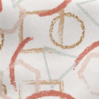 Crayon-style Geometric Pattern Jersey Backed Fleece