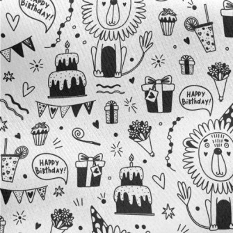 Cute Lion Birthday Party Jersey Backed Fleece