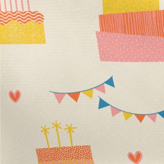Hand Drawn Style Birthday Cake Pongee