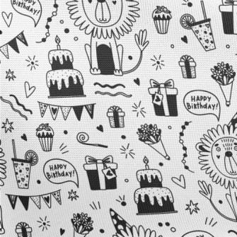 Cute Lion Birthday Party Pongee