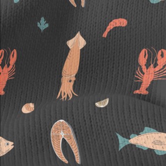 Hand Drawn Fresh Seafood Stretch Jersey