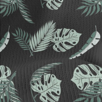 Hand Drawn Tropical Leaves Stretch Jersey