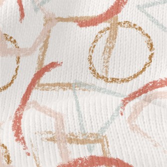 Crayon-style Geometric Pattern Stretch Jersey