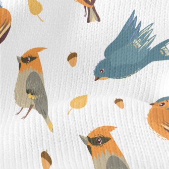 Hand Drawn Cute Birds And Pine Stretch Jersey