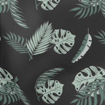 Hand Drawn Tropical Leaves Lightweight Cotton Poplin