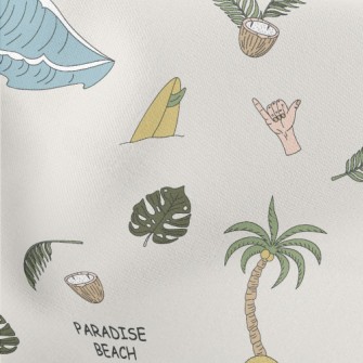 Surf With Palm Trees And Cocon Lightweight Cotton Poplin