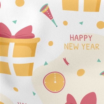 Happy New Year With Gifts Lightweight Cotton Poplin