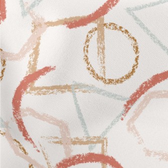 Crayon-style Geometric Pattern Lightweight Cotton Poplin
