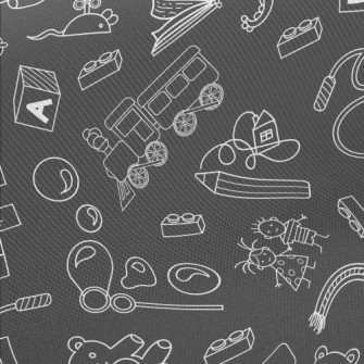 Hand Drawn Children&#39;s Toys Midweight Cotton Poplin