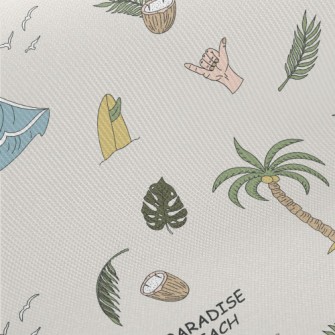 Surf With Palm Trees And Cocon Midweight Cotton Poplin