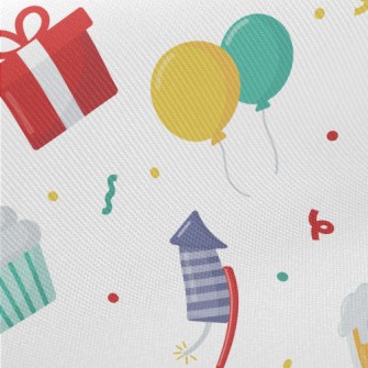 Cartoon Birthday Cake Beer Pat Midweight Cotton Poplin