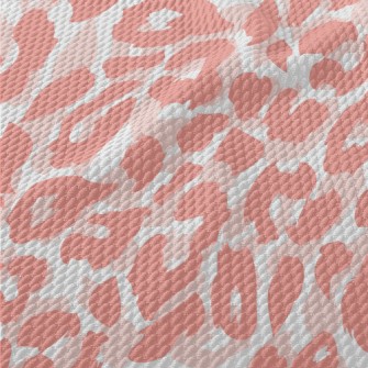 Soft Pink Leopard Print Birdseye Piqué