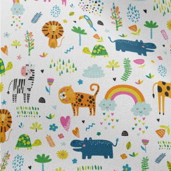 Colorful Tropical Animals Chiffon
