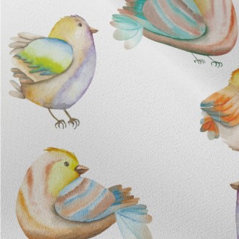 Colorful Watercolor Bird Chiffon
