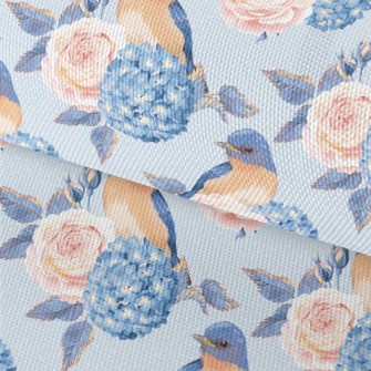 Hydrangeas And Blue Jays Waterproof Oxford