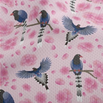 Rare Taiwan Blue Magpie Athletic Mesh Flat Back