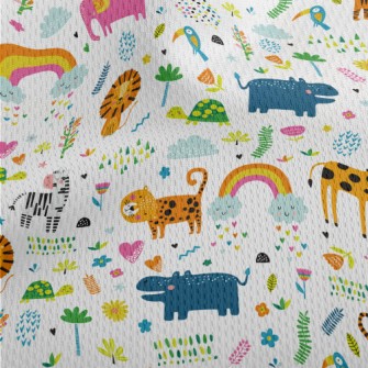 Colorful Tropical Animals Athletic Mesh Flat Back