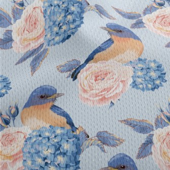 Hydrangeas And Blue Jays Athletic Mesh Flat Back