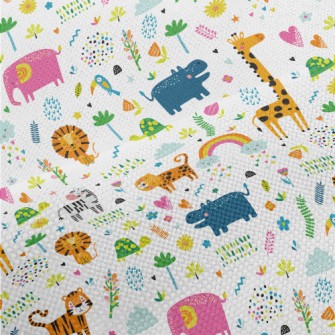 Colorful Tropical Animals Performance Linen