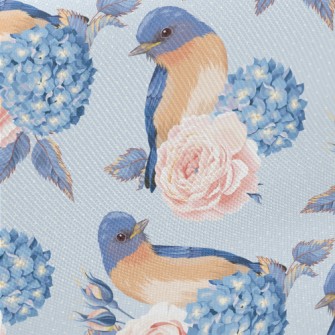Hydrangeas And Blue Jays Twill
