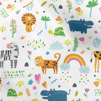 Colorful Tropical Animals Micro Fleece