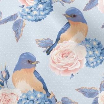 Hydrangeas And Blue Jays Micro Fleece