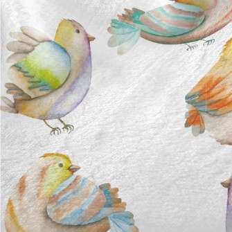 Colorful Watercolor Bird Minky