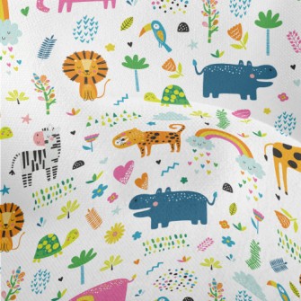 Colorful Tropical Animals Lightweight Performance Linen