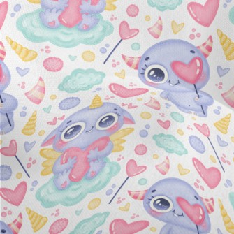 One-horned Monster Holding Hea Lightweight Performance Linen