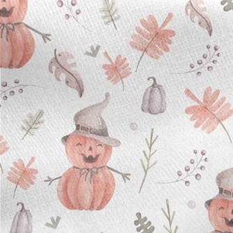 Pumpkin Man Celebrating Hallow Jersey Backed Fleece
