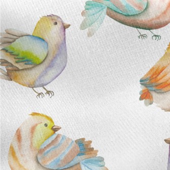 Colorful Watercolor Bird Jersey Backed Fleece