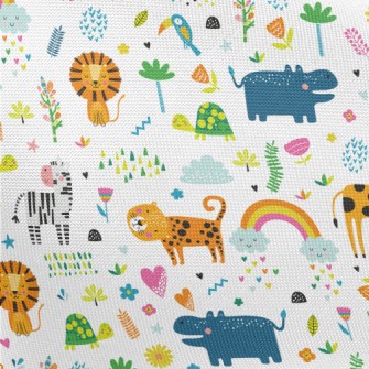 Colorful Tropical Animals Pongee