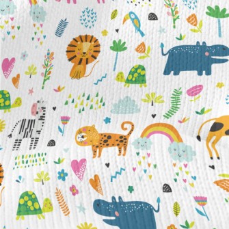 Colorful Tropical Animals Stretch Jersey