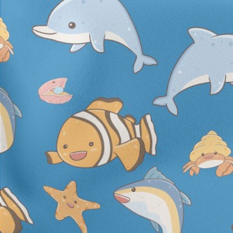 Wildlife In The Underwater Wor Lightweight Cotton Poplin