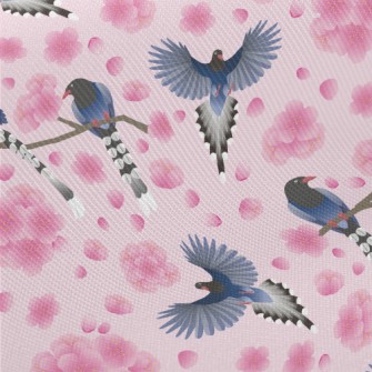 Rare Taiwan Blue Magpie Midweight Cotton Poplin