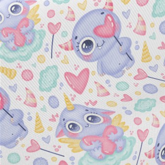 One-horned Monster Holding Hea Midweight Cotton Poplin