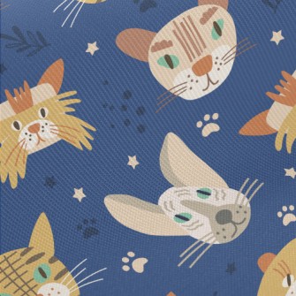 Cats With Sharp Eyes Midweight Cotton Poplin