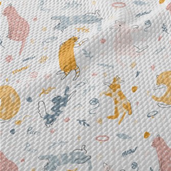 A Playful Kitten Birdseye Piqué