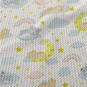 Cat Sleeping On The Moon Birdseye Piqué