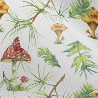 Pine Leaves And Colorful Mushr Chiffon