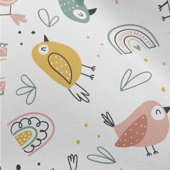 Rainbow And Colorful Birds Chiffon