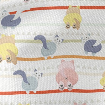 Colorful Cat With Buttocks Waterproof Canvas