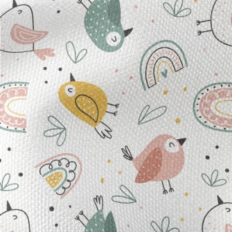 Rainbow And Colorful Birds Waterproof Canvas