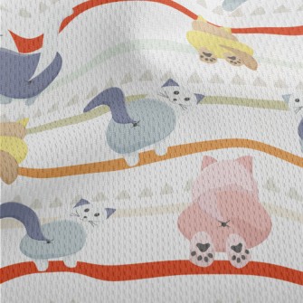 Colorful Cat With Buttocks Athletic Mesh Flat Back