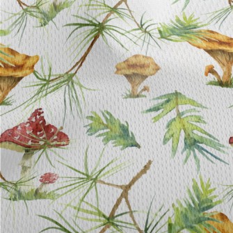 Pine Leaves And Colorful Mushr Athletic Mesh Flat Back