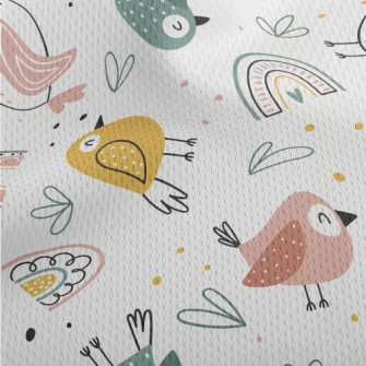 Rainbow And Colorful Birds Athletic Mesh Flat Back