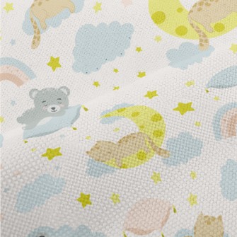 Cat Sleeping On The Moon Performance Linen